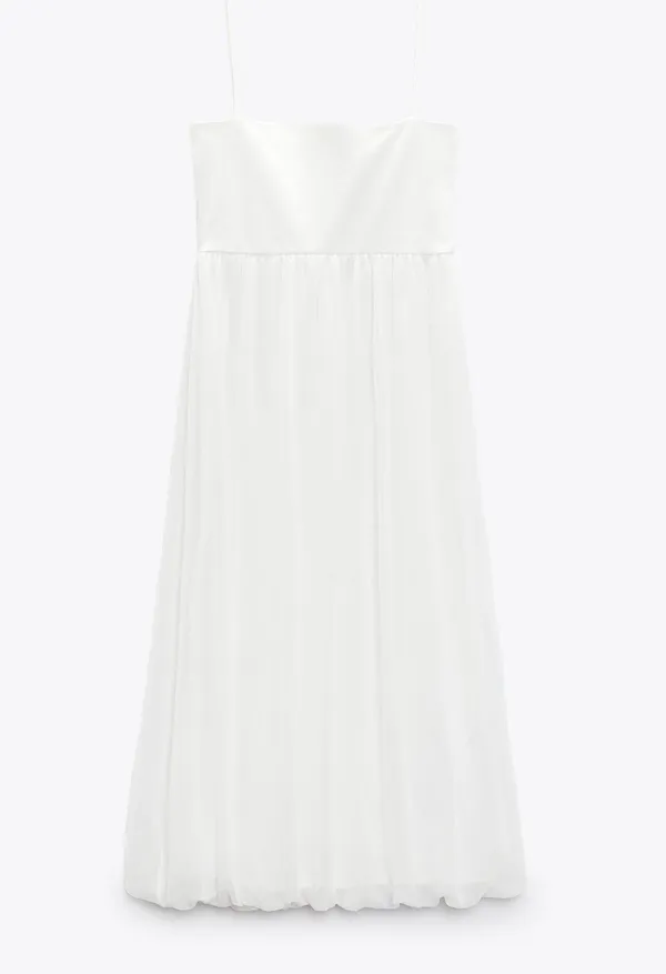 Zara NWT White Combination MIDI DRESS. Size Large. - Image 8
