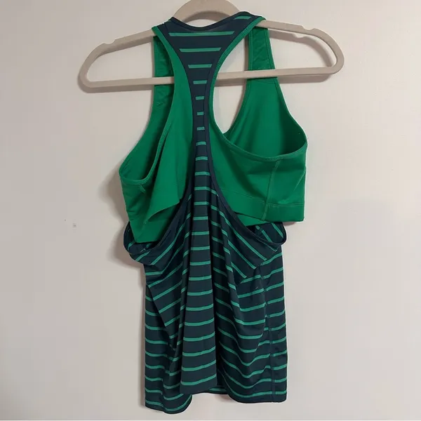 Nike Green Striped Women's Tank Top - Image 4
