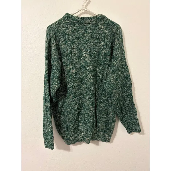 Vintage Enzo Lorenzo Sweater Size XL Green Chunky Knit Pullover Jumper Cozy Top - Image 9