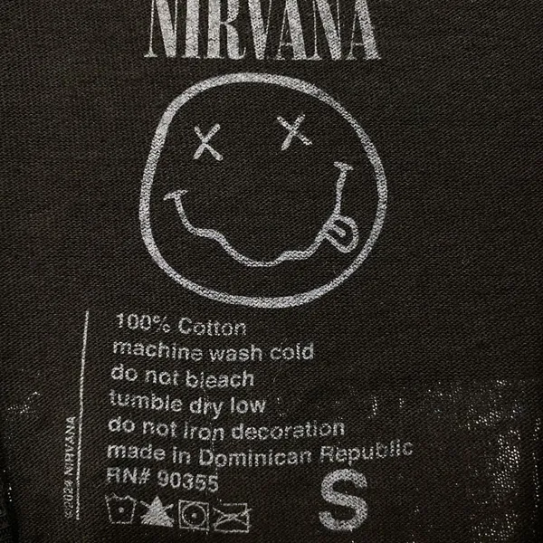 Nirvana Nevermind Dead Smiley Dual Side Grunge Band Tee S - Image 4