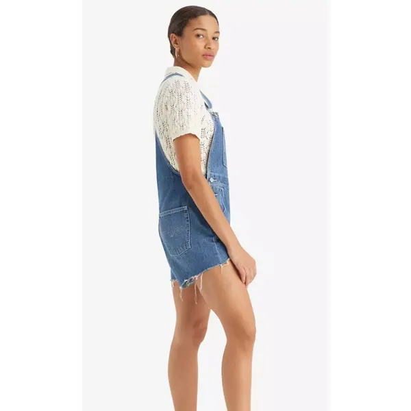 Levi's Vintage Women's Shortalls XL Mend Me Not - Medium Wash - Image 4