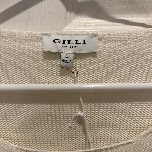 New Gilli Women Caffeinated and Motivated Graphic Knit Sweater Cream Large Mama - Image 2
