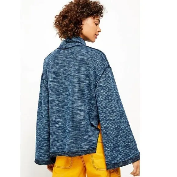 Free People‎ Women's Sunny Days Knit Oversized Turtleneck Sweater Size XS - Image 15