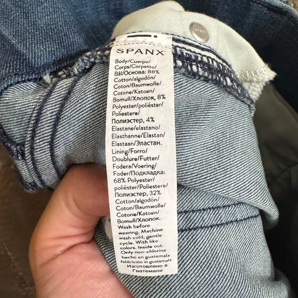 Spanx Cropped Kick Flare Pull On Jeans Size XL Vintage Indigo NWT - Image 4