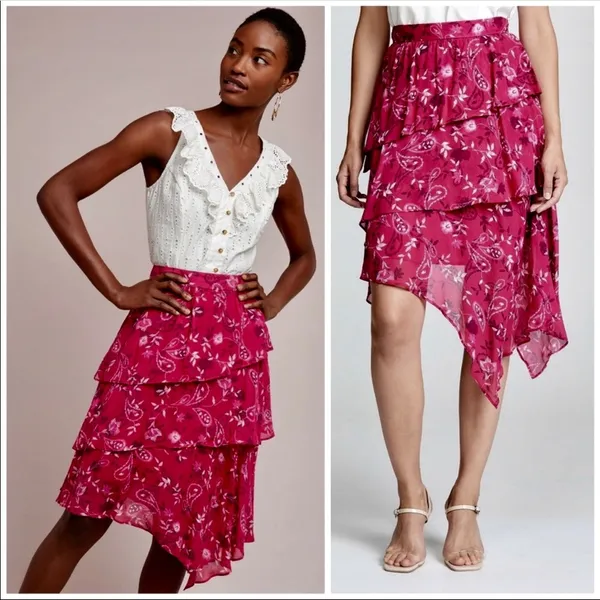 Anthropologie NWT Steele Floral Asymmetrical Skirt - Image 6