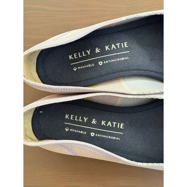 Kelly & Katie Striped Knit Pointed Toe Ballet Flats Washable Pink Blue 7M - Image 4