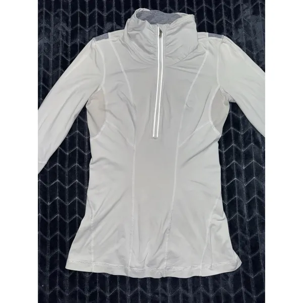 Lululemon Women's Define Pullover Jacket White 1/2 Zip Thumbhole Luon Sz 6 - Image 2