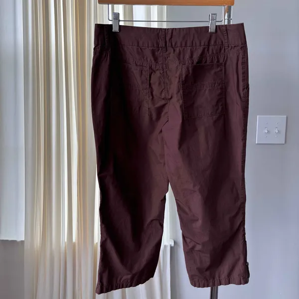 Y2K Vintage Daisy Fuentes Sz 6 Cotton Capris Brown Boho Gorpcore Cargo Indie - Image 2