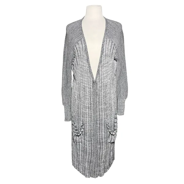 FREE PEOPLE Women’s Boho Slouchy Shadow Striped Button Front Cardigan - Image 2