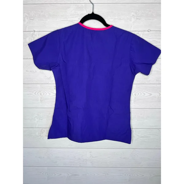 Wink purple/pink trim scrub top Size XS - Image 2