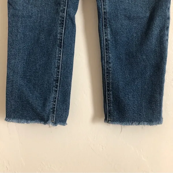 Target Wild Fable Blue Denim Mid Rise Cut Off Straight Leg Pants Jeans 0 - Image 4