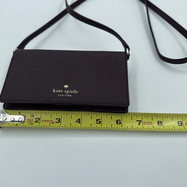 Kate Spade Crossbody Phone Bag Mahogany Saffiano Leather - Image 5
