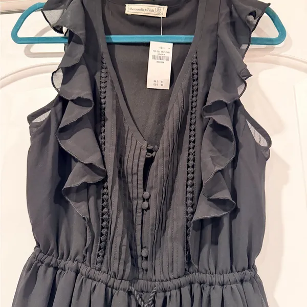 Abercrombie & Fitch Classic Black midi Dress medium‎ NWT - Image 3