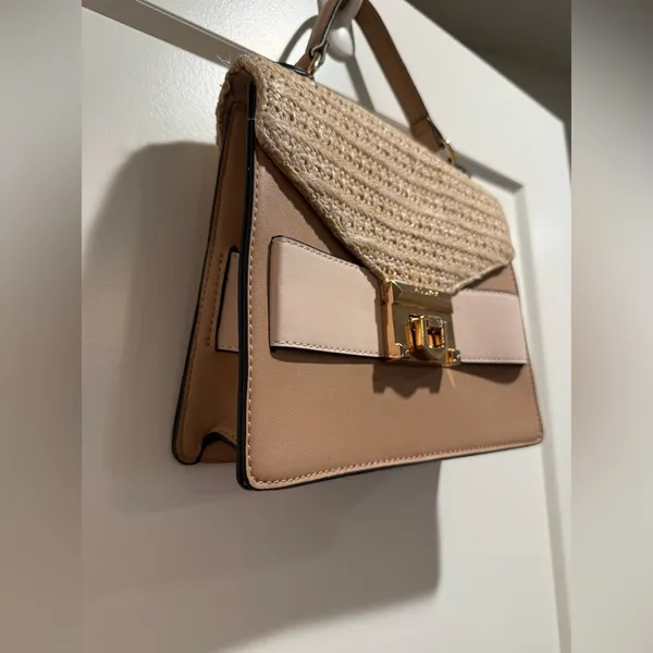 Aldo Tan and Cream‎ Satchel with Textured Design - Image 4