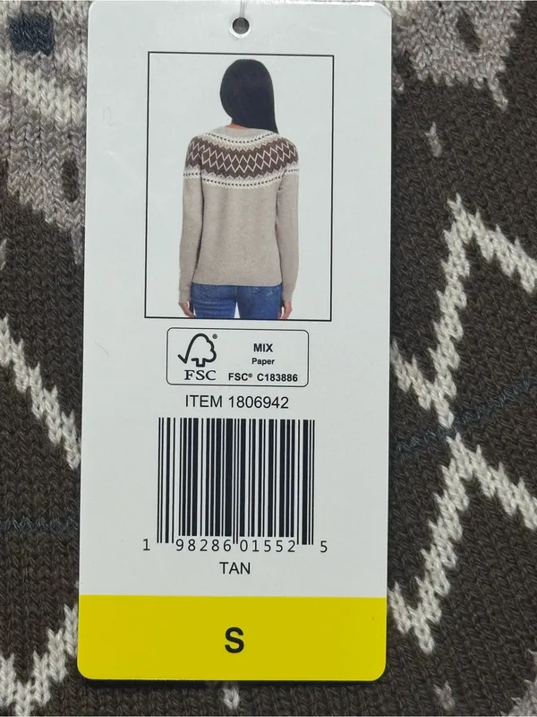 Weatherproof VintageTraditional fairisle raglan crewneck sweater Tweed yarn NWT - Image 5