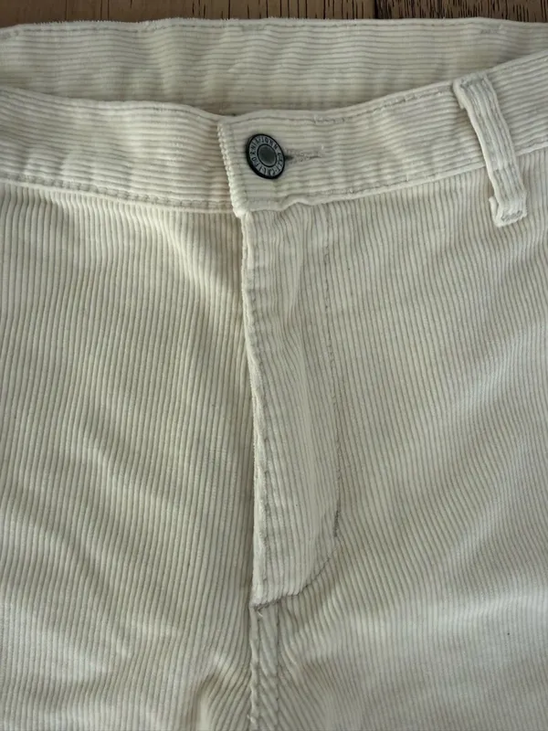 Brandy Melville Cream 100% Cotton Corduroy Flare Pants size Small - Image 5