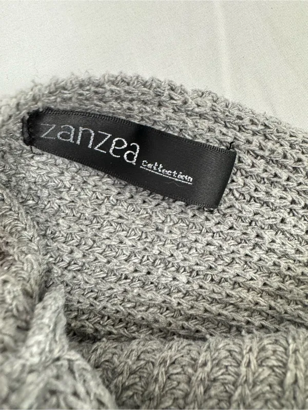 Zanzea Oversized Knit Sweater Gray Twist Front Back V Neck Chunky Cozy‎ Boho - Image 7