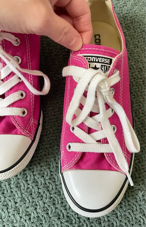 Pink Low Top Converse Sneakers  - Image 2