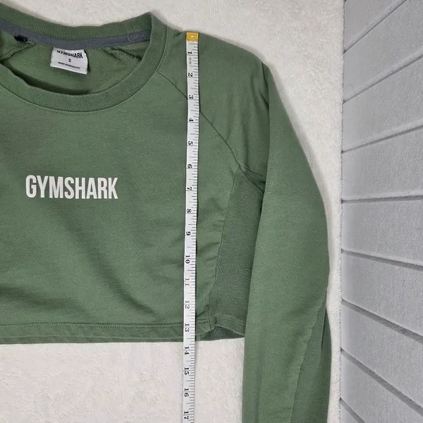 Gymshark Training Cropped Sweater - Green Size S‎ - Image 6