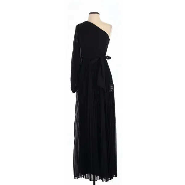 Lulus Divine Charm Black Pleated One-Shoulder Maxi Dress Small Evening Formal - Image 6