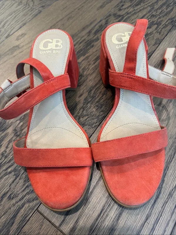 Gianni Bini Coral Suede Mid Block Heel Sandals - Image 2