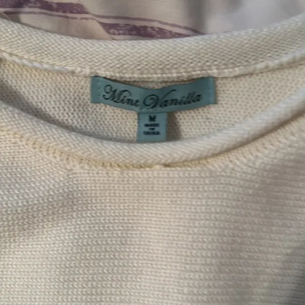 Crop white sweater! Size medium - Image 3