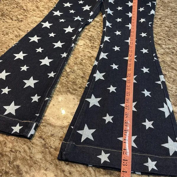 Judy Blue Star Print Flare Jeans Womens 9/29 High Waist Dark Blue JB88662 NWT - Image 10