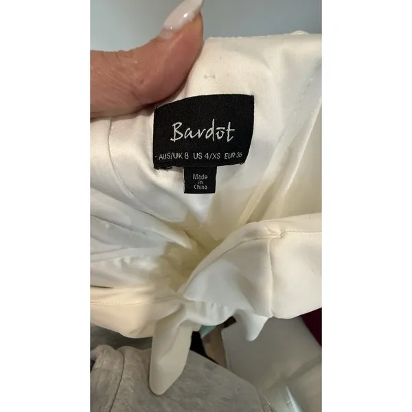 Bardot Revolve Camelia Cocktail Midi One Shoulder Dress in White Size US 4 1791 - Image 10