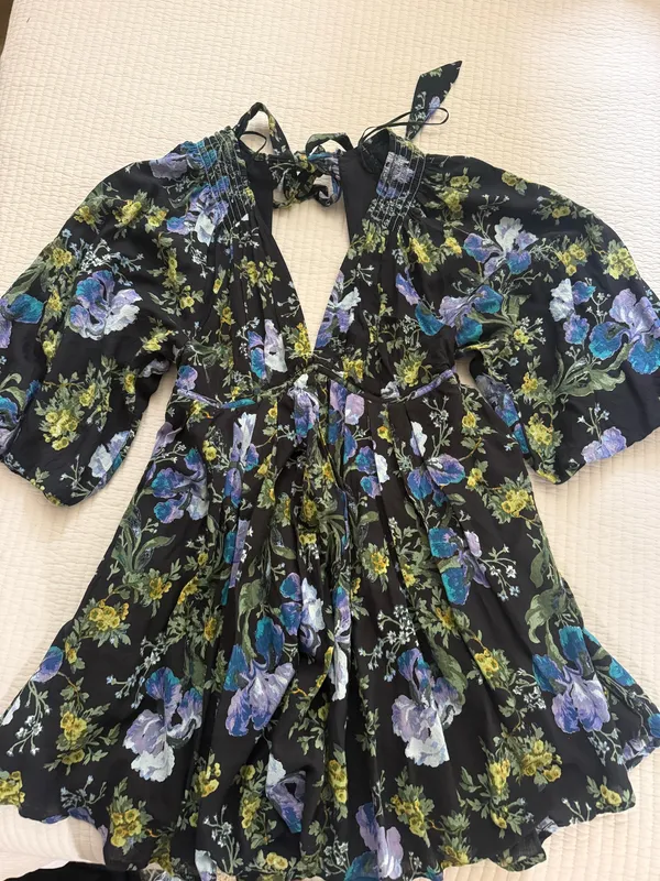 Free People Dress Mini Floral Black - Image 2