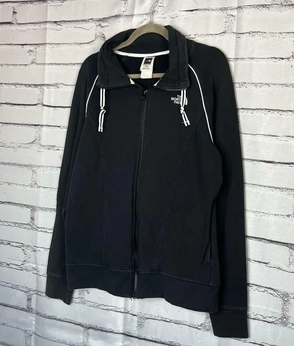 The North Face Women’s XL Fleece Softshell Full-Zip Pullover Jacket Black White - Image 8