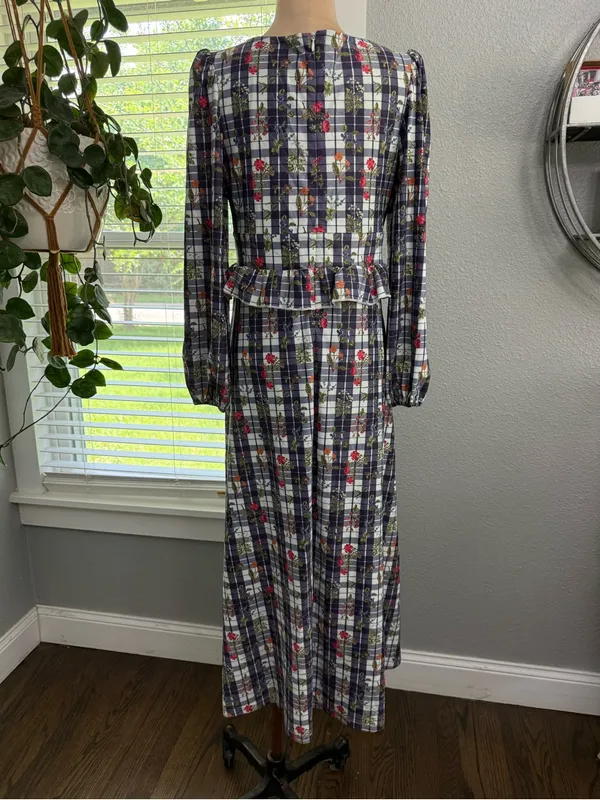 Smith & Quinn Gardener's Plaid Midi Dress Size Large - Image 4
