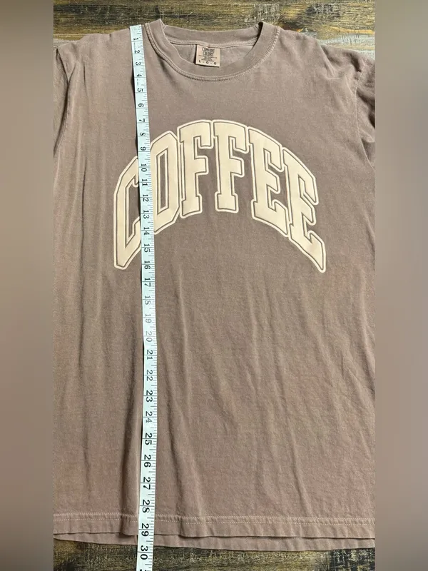 Comfort Colors Women's Short Sleeve Tee with COFFEE Graphic in Brown - Image 6