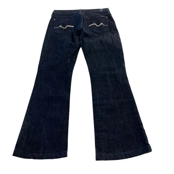 7 for all Mankind Blue Bootcut Jeans with Rhinestones‎ Bling Size 26 - Image 2
