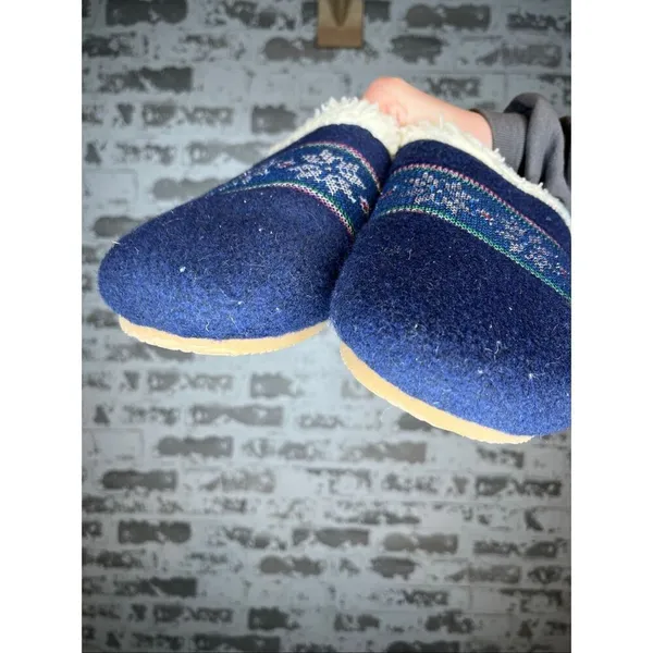 Lands end | blue Sherpa lined slippers - Image 3