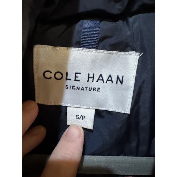 Cole Haan Signature Down Puffer Coat with Bib Size Small Blue, Retail $249 - Image 6