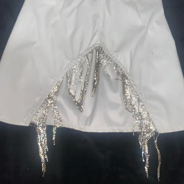 Windsor White Mini Skirt with Fringe - Image 14