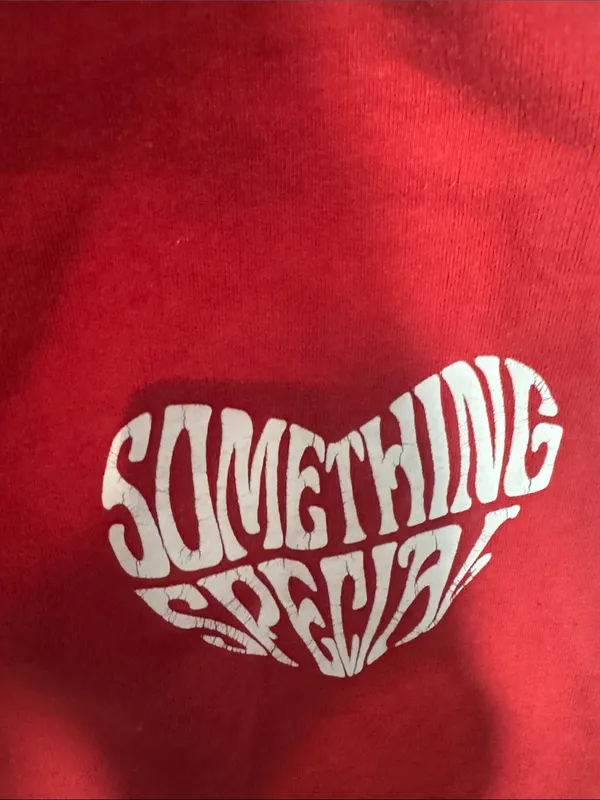 Bershka Crimson Sweatpants with White Heart Graphic - Image 3
