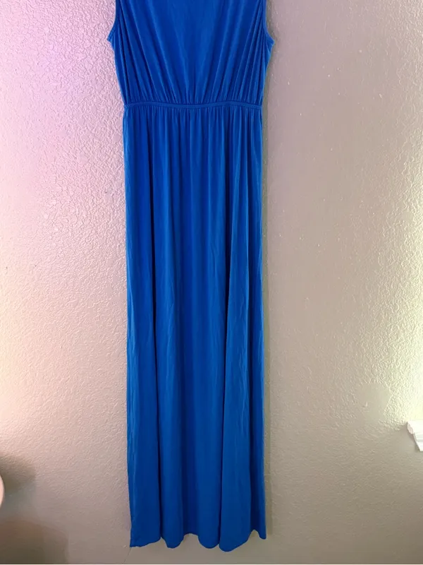 NEW White Mark Royal Blue Crochet Maxi Dress M Boho Stretchy Summer Sleeveless - Image 3