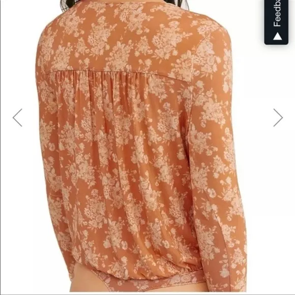 Intimately Free People Brown Floral Bodysuit Women Size‎ S - Image 3