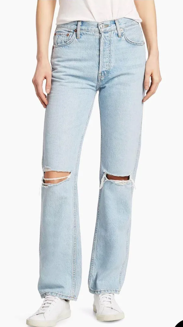 RE/DONE High-Rise Ripped-Knee Loose Jeans - Image 2