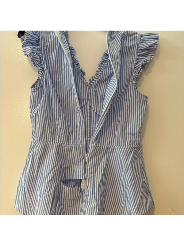 TOME
Flutter Sleeve Top Blue Size 8 - Image 6