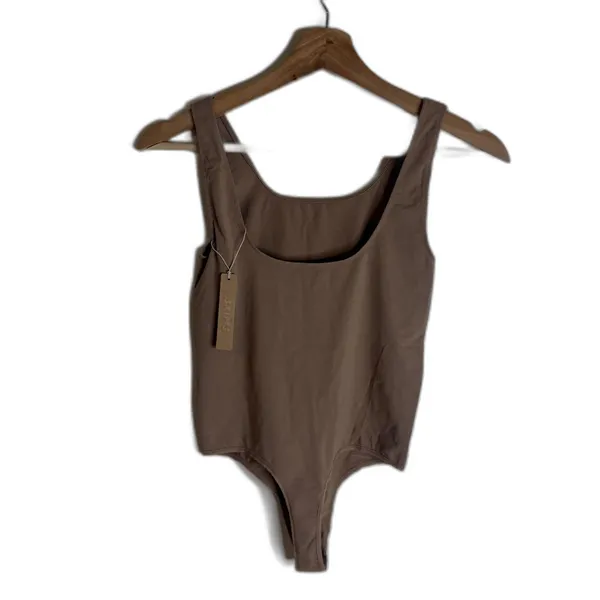 Skims Soft Smoothing Seamless Thong Bodysuit Womens Small Brown Sienna Shapewear - Image 4