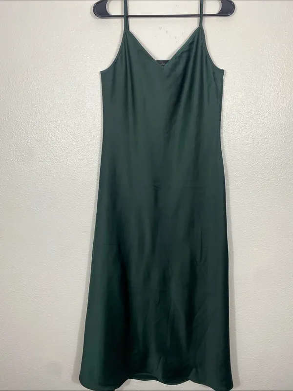 House of Harlow 1960 Emerald Satin Slip Dress Size M - Image 3
