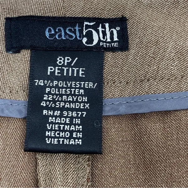East 5th Petite‎ Cuffed Wide Leg Dress Pants Trousers Taupe Brown 8P - Image 9