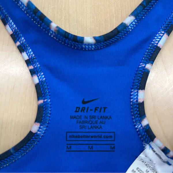 Nike Blue And Black Sports Bra Women Size Medium Exercise Workout Athletic - Image 3