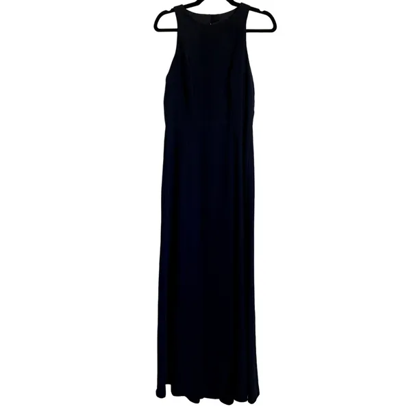 NWT Dessy Collection Diamond Cutout Back Trumpet‎ Gown Slit in Midnight Navy - Image 4