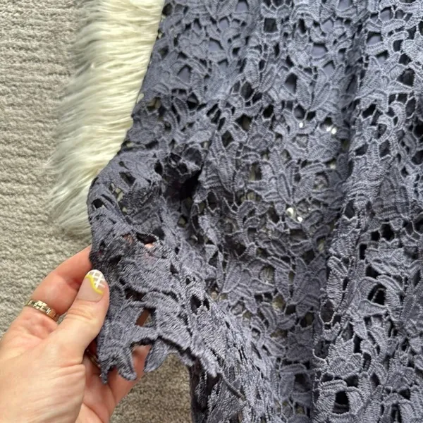 Astr The Label Lace A-Line Midi Dress Navy - Image 11