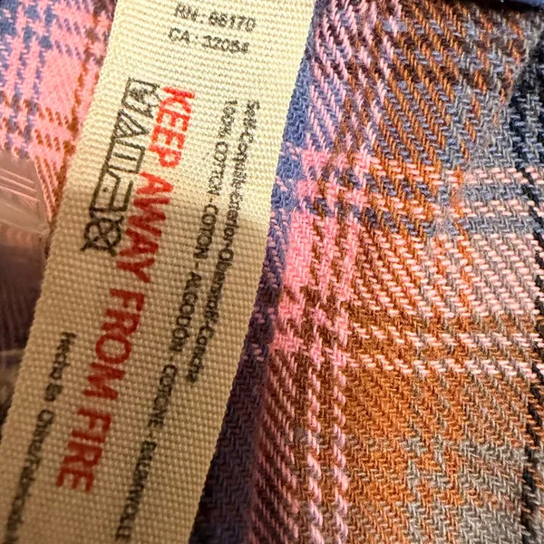Intimately Free People Plaid Flannel Sleep Shorts Pink Blue Button Fly small P - Image 4