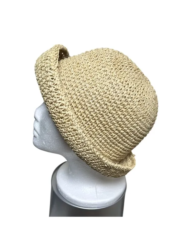 Natural Woven Paper Straw Bucket Hat | Beige Summer Sun Hat | Lightweight Beach - Image 5