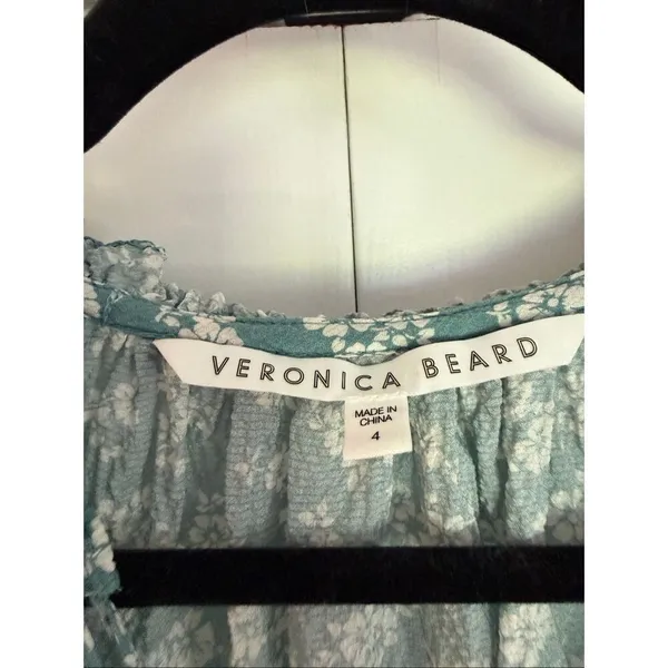Veronica Beard Kalina silk floral boho blouse size 4 - Image 4